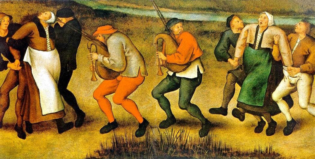 Pieter Breughel the Younger -A depiction of dancing mania, on the pilgrimage of epileptics to the church at Molenbeek.